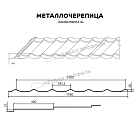 Металлочерепица МЕТАЛЛ ПРОФИЛЬ Ламонтерра-XL (PURMAN-20-Argillite-0.5)